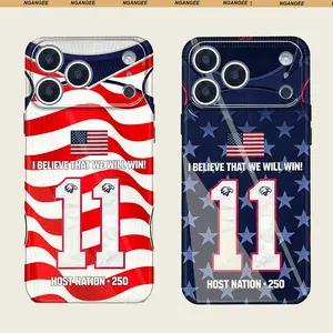 USA Fans Phone Case -Number "7", "9", "10" "11" Phone Case - Road to the WC 26 Number Hard PC Glossy Phone Case for iPhone 17ProMax 16, 15, 14, 13, 12, 11 ProMax, Pro, Plus Phone Case