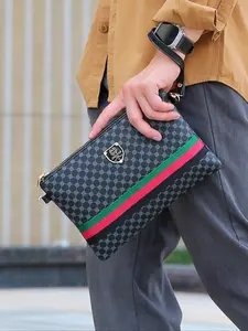 Fashion Men's Printed PU Leather Envelope Clutch Shoulder Bag Crossbody Bag, Stylish Handbag for Daily Use, Perfect for Casual