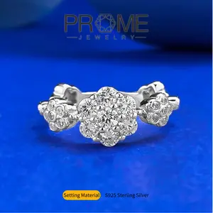 (SR049)S925 Sterling Silver Ice Flower Ring Floral Design, Light Luxury and Elegance, Perfect for Women’s Daily Wear and Gifts