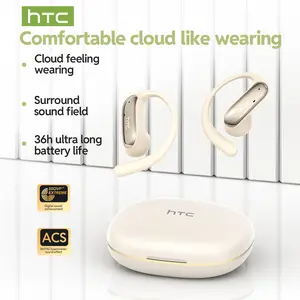 HTC NE52 Open-Style Headphones - Supports Translation in 134 Languages, 40H Ultra Endurance, HiFi Bass, IPX5 Waterproof, Bluetooth 6.0, Over Ear Design - Audio