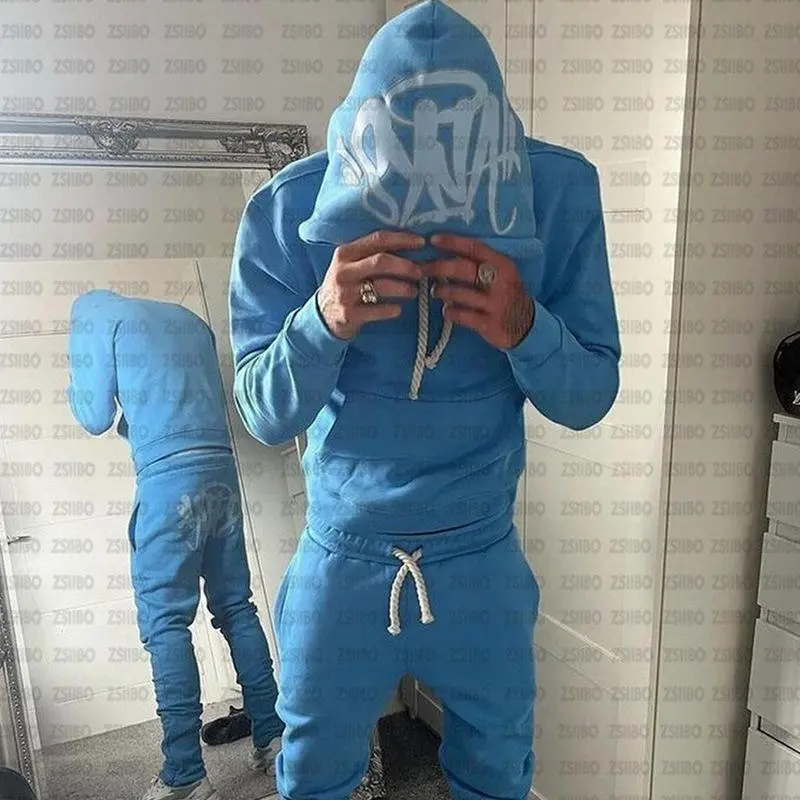 2025 Printed loose hoodie hip-hop streetwear men's and women's pullover casual set5211 2025 Printed loose hoodie hip-hop streetwear men's and women's pullover casual set5211