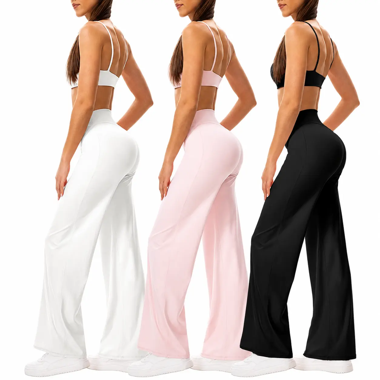 3 Pack High Waisted Yoga Pants for Women, Buttery Soft Wide Leg Loose Pants, Butt Lifting Tummy Control for Gym & Loungewear, Loose Pants For Women,travel essentials,camping essentials