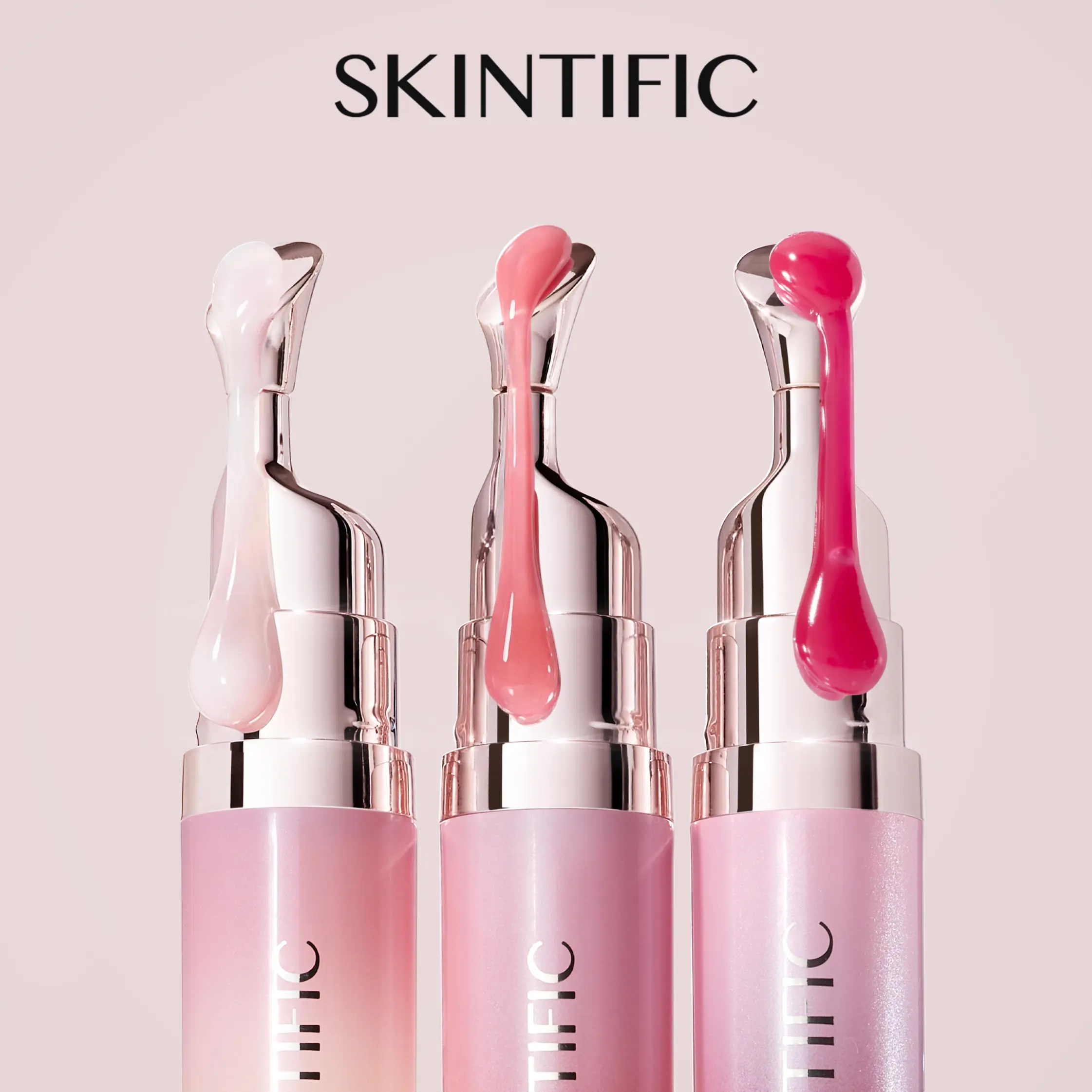SKINTIFIC Lip Serum Trio 3-Piece Set – Clear + Pink + Berry Color Options, Hydrating & Glossy Lip Treatment, Peptide Lip Serum, Lip Oil & Lip Gloss