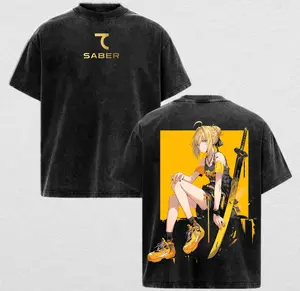 Saber (Nero Claudius) | Fate/Extra Washed Tee Streetwear Hoodie “Emperor of Roses Bold Spirit and Regal Charm” — For Anime Fans For Drops That Radiate Supreme Elegance