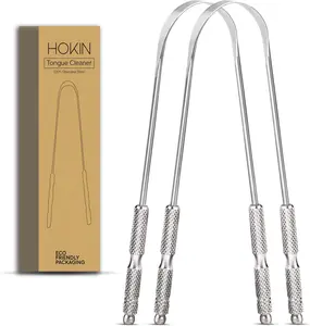 Tongue Scraper for Adults (2Pcs Oral Care Pack) Stainless Steel Tongue Cleaners Reduce Bad Breath 100% Metal Tough Scrapers Men and Women