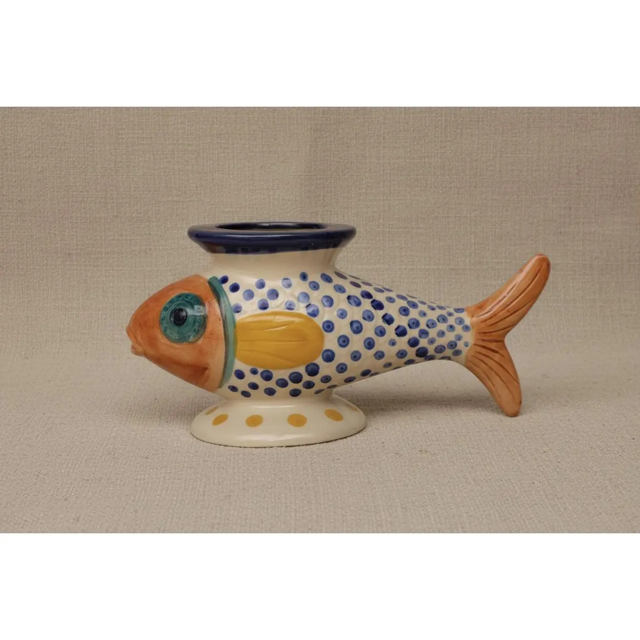 Pre Order Hand-Painted Footed Fish Shaped Vase