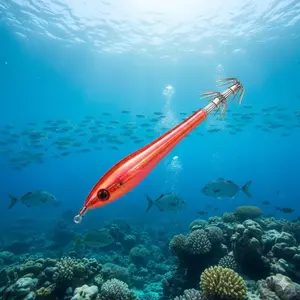 Hard Bionic Squid Lure with Suspended Twin-Action Design High-Sensitivity Tail Hook Triggers Strikes for Calamari Bass Trout Bream Multi-Scenario Universal Professional Lure Gear High-Stretch Resistant Fishing Bait
