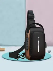 Multifunctional Password Lock Fashion Chest Bag, Large Capacity Portable Commuter Phone Crossbody Bag, Cool Handbag Shoulder Bag for Men