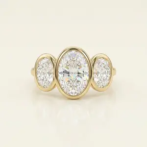 Minimalist Goose Egg Cubic Zirconia 18K Gold Plated Retro Style Fashion Ring For Women Dutch Marquise Cut Ring Elegant Rhinestone Ring