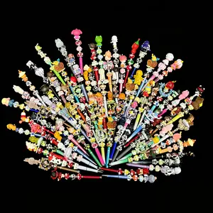 Cute Beaded Pen, Random Character Design, DIY Beadable Ballpoint Pen for Gift & Party