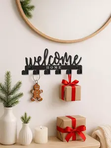 Vintage Metal Key Holder for Wall, Modern Minimalist Entryway Organizer with 5 Hooks, Farmhouse Rustic Key Rack for Home Office Decor, Space Saving Hallway Must Have - 2026 New
