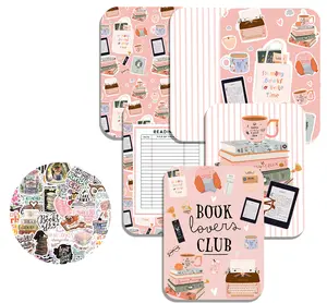 Pink Whimsical Bookish Kindle Accessory Bundle Paperwhite and Colorsoft 11th & 12th Gen, E-reader Accessory Bundle, Kindle Refresh Cardstock Insert Stickers