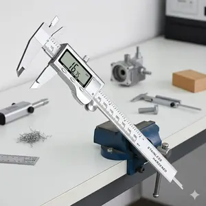 Professional Digital Caliper 0-150mm, Micron Precision Electronic Vernier, Stainless Steel Industrial Measurement Tool with Depth Gauge, Fast Reading for Metalworking, Engineering & Outdoor Use, Smart Calibration
