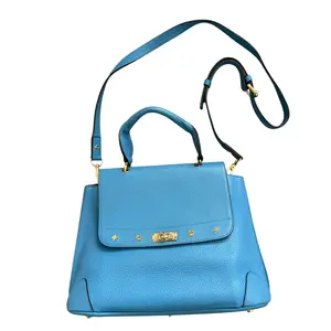 Pre-owned MCM Bag Crossbody Bags blue leather womens handbag authentic with COA and removable crossbody strap