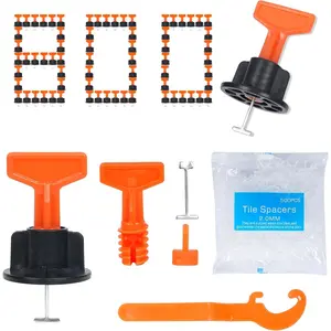 Reusable 1/16" Tile Leveling System Kit (800pcs) w/ 4000 1/12" Spacers + 16 Wrenches & 100 Pins - Installation(800, 1/12)