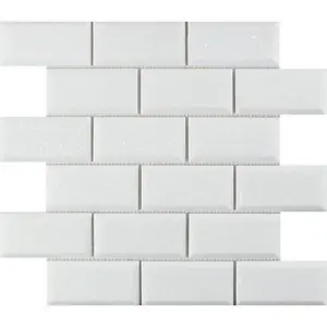 Celestial White Beveled  2x4 Polished/Honed Marble Subway Tile