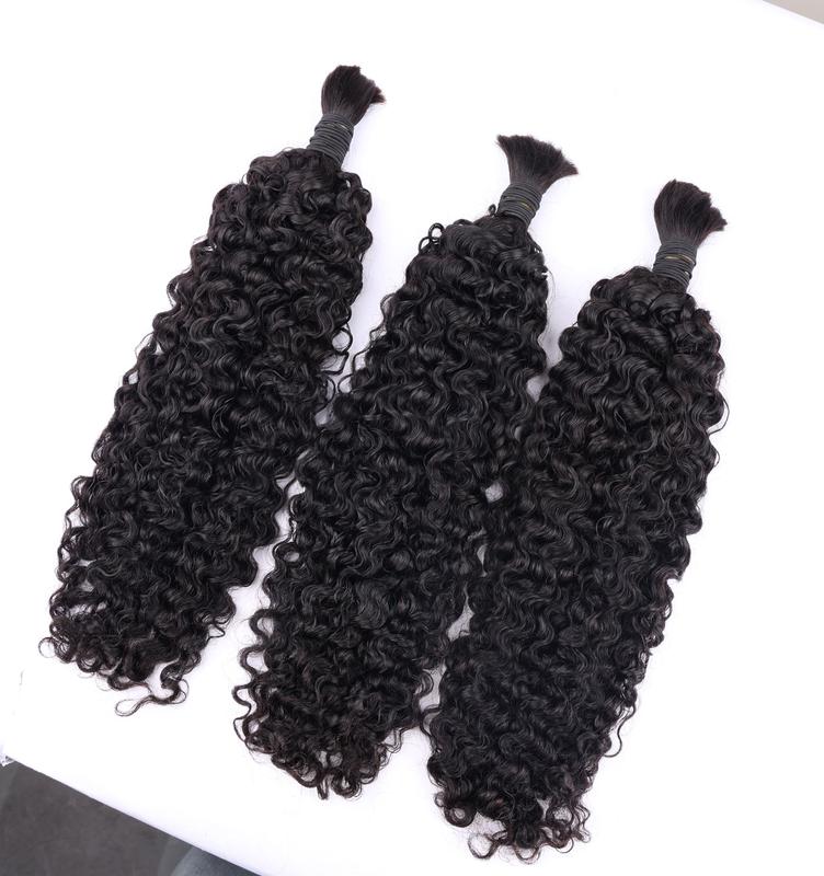 PerisModa 15A Boho Human Braiding Hair For Boho Braids Burmese Curly Bulk 100% Human Hair Extensions For Bohemian Knotless Braids 12-32 Inch No Weft 1/3/4 PCS Natural Black Braiding Human Hair