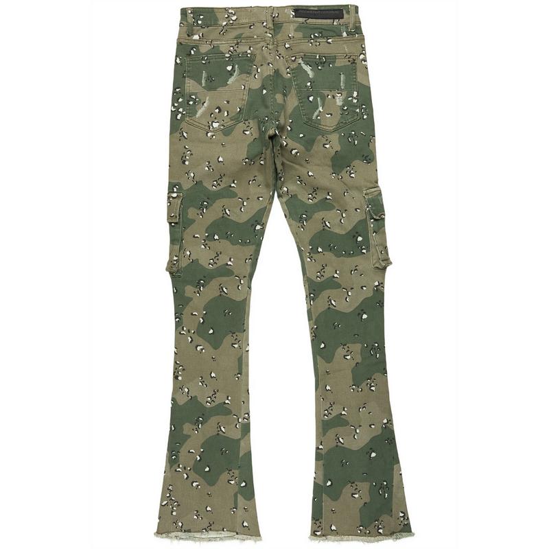 Kade Camo Stacked Flare Jean