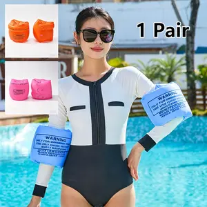Thick Inflatable Float Arm Bands for Adults and Kids, Dual Air Bag Safety Swimming Arm Circle, Universal Use, 1 Pair