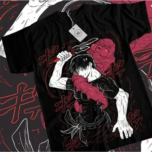 Jujutsu Kaisen Fushiguro Toji T-shirt Anime Black Short Sleeve All Size