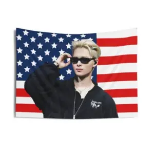 CEnha Niki American Flag Banner Tapestry Poster Digital Printing Polyester Material Wall Tapestry, Suitable for Living Room, Bedroom, Office, Bar and Party Venue
