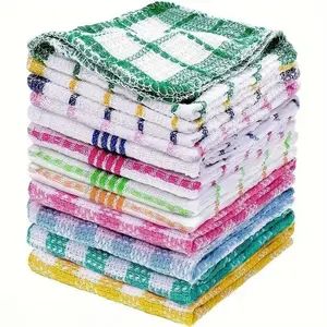5/10 pcs Cotton Waffle Weave Dish Towels, Quick Dry Kitchen Cloth 100% Pure Cotton, High Water Absorption for Cleaning & Drying, Dishwashing Cloth, Home Kitchen Essential, Reusable Cleaning Cloth, Everyday Household Tool
