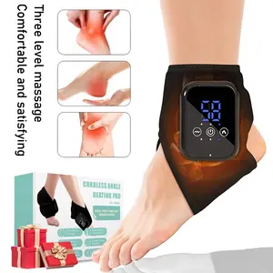 2 Pack Heated Ankle Massager, 3 Heat Levels 48-58°C, 3 Vibration Modes Universal Strap