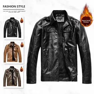 Men's Motorcycle Style Leather Jacket Fleece Lined for Extra Warmth Trendy & Stylish Versatile Outerwear in Black Earth Yellow Beige Perfect for Men on the Go genuine leather barn  jacket  outfit men jacket short winter autumn  and  coat fathersdaygift