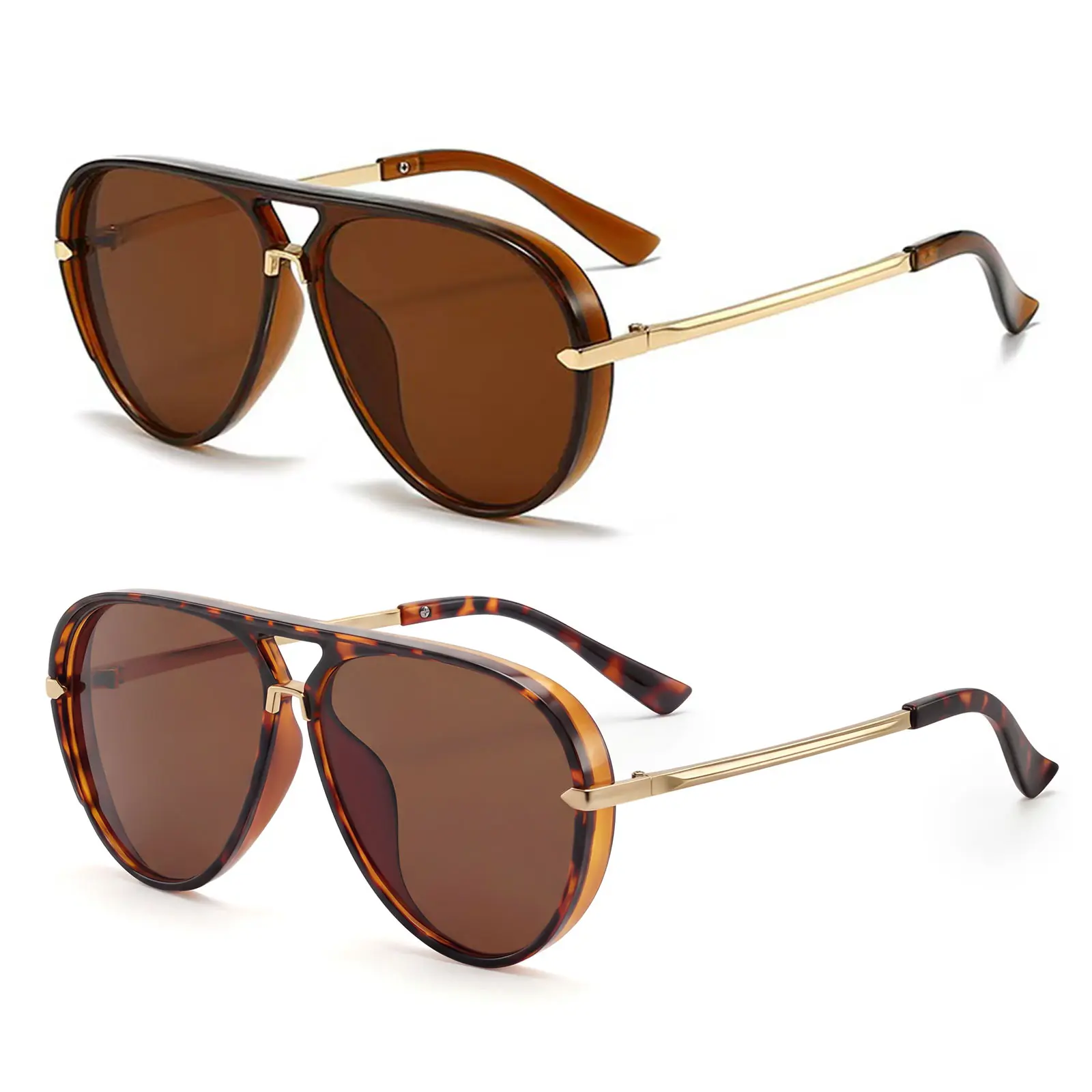 Oversized Aviator Polarized Sunglasses for Men Women - Retro  display picture 2