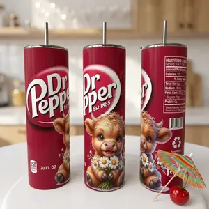 [9 samples] Cute Highland Cow Soda Can Tumbler, Highland Cow Drink Soda Tumbler 20oz gift for her