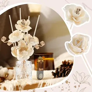 Muha Yart Reed Diffuser Set with Tulip Flowers Vintage Rectangular Bottle Rose Scent, Reed Diffusers 5 fl oz for 120 Days Narrow Spaces, Flower Reed Diffuser Long Lasting for Bathroom, Office, Shelf Decor