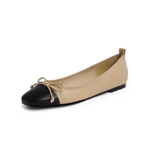 [Modatope]Ballet Flats with Bow Ballerina Closed Square Toe Slip on Bowknot Flats Shoes for Women Dressy