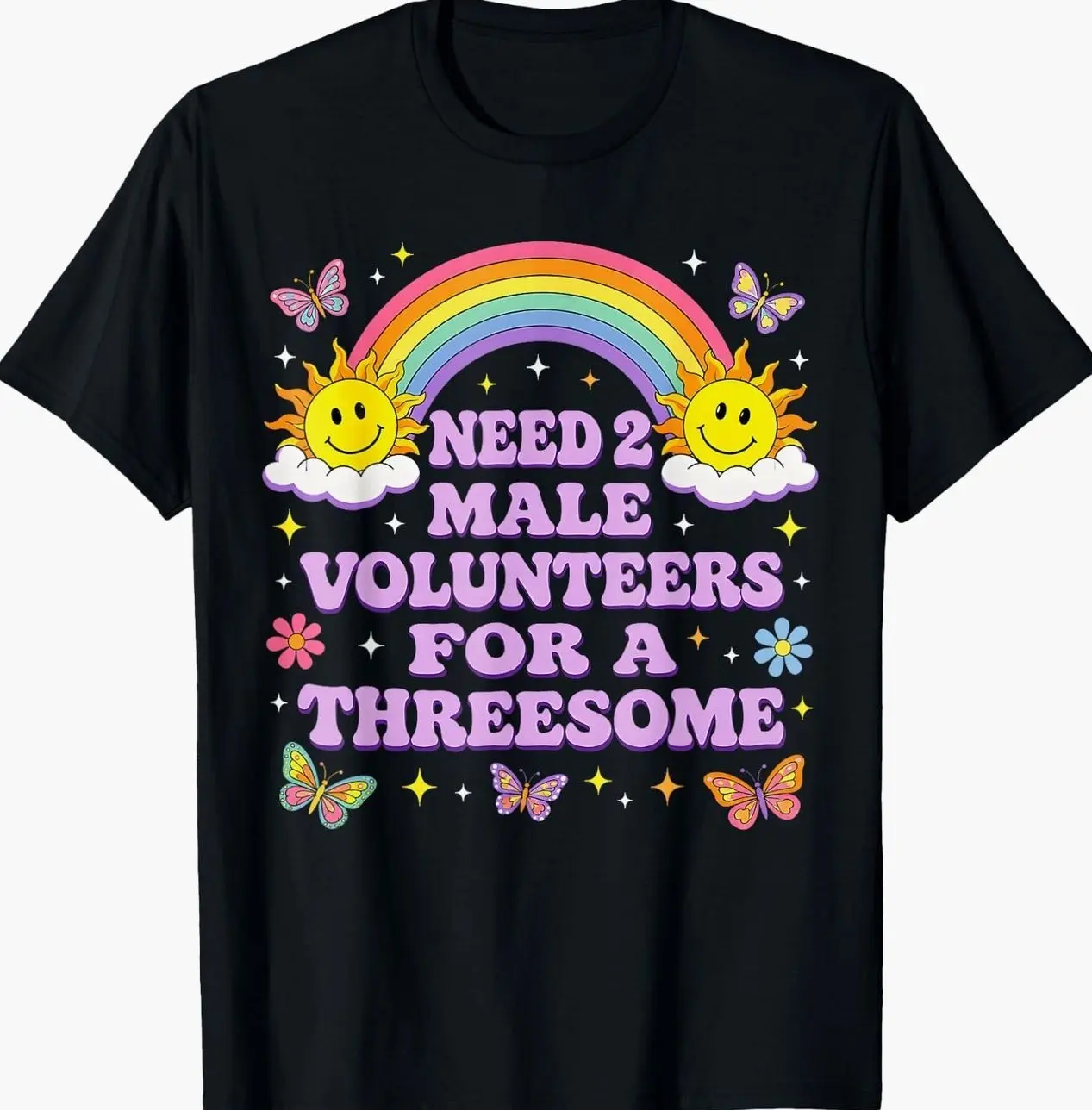 Need Two Male Volunteers for A Threesome Rainbow Adult T-Shirt 7DL