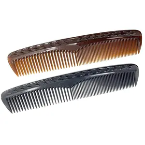 Parcelona French Bordered Cellulose Acetate Toothed Large Dressing Hair Comb 2Pcs