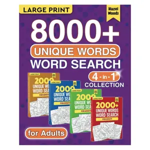 Black Friday 8000+ Unique Words Word Search For Adults Large Print 4 in 1 Collection: Big Puzzle & Activity Book For Adults & Seniors with 201 Fun Word Paperback