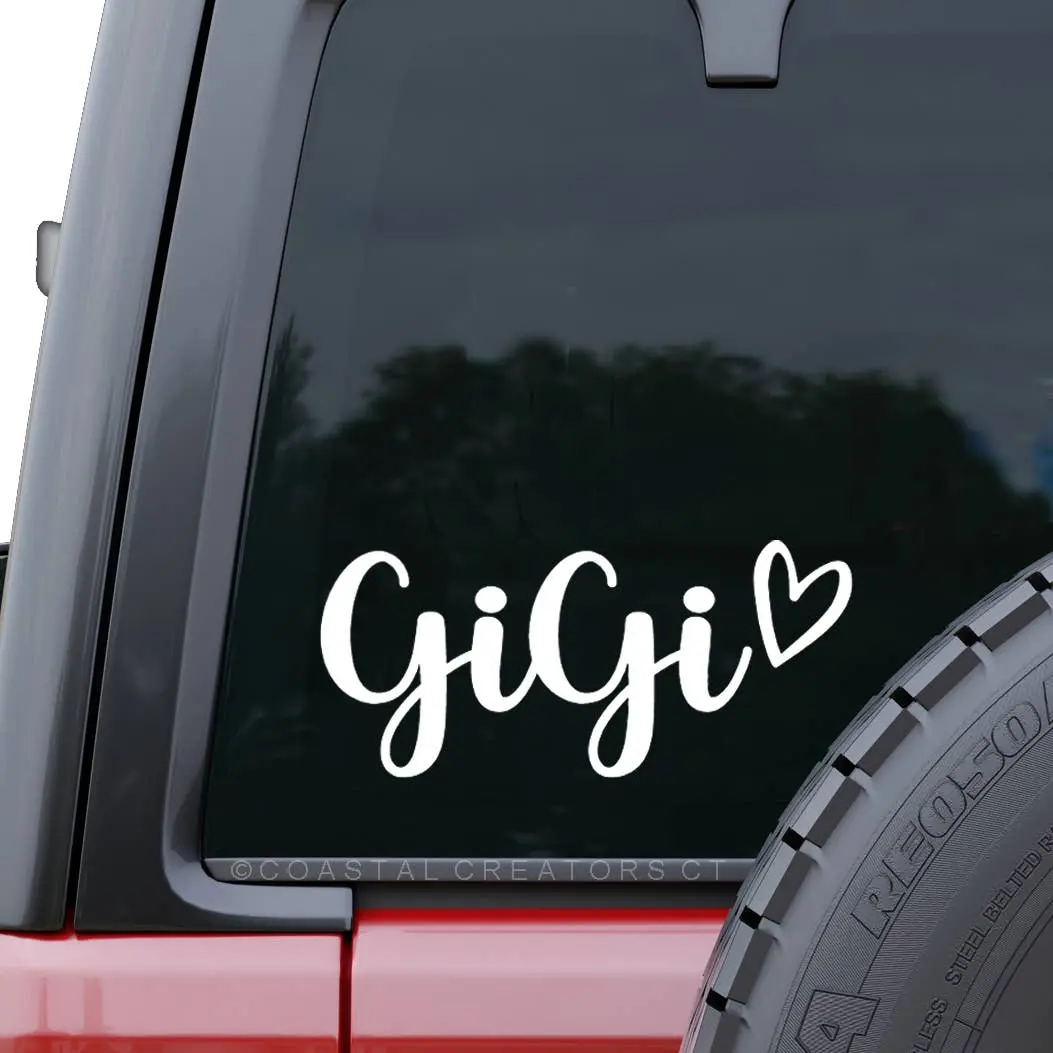 Gigi White Vinyl Car Window Sticker Decal
