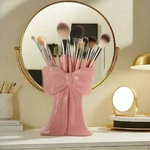 Bowknot-Shaped Makeup Organizer, Makeup tool organizer, Flower Vase for Desk Decor, Bowknot Ornament for Living Room TV Stand, Storage Box for Makeup Brushes & Office Supplies, Brush Holder – Ideal Gift for Girls & Women