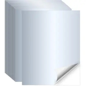 20 Sheets Printable Silver Sticker Paper for Laser/Inkjet Printing, Letter Size 8.5" x 11"