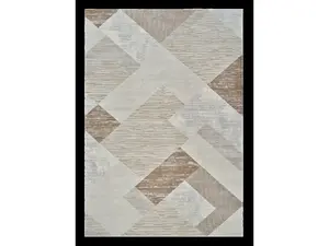 212 MAIN 8 x 11 ft. Abstract Distressed Rectangle Area Rug, Beige & Brown, Home Decor Rugs, Modern Abstract Design, Stain Resistant, Modern Abstract Rug