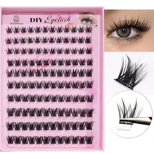 10 rows of self-adhesive eyelash clusters: DIY eyelash set, curl 0.07C, length 10-16mm, 120 pieces - no glue required, self-adhesive, glue free fake eyelashes