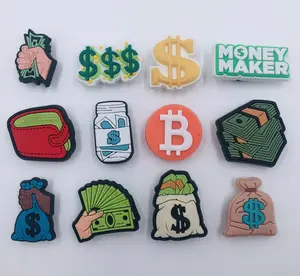 12 Money Shoe Charms Dollar Sign Bag Colorful Shoes Wristband