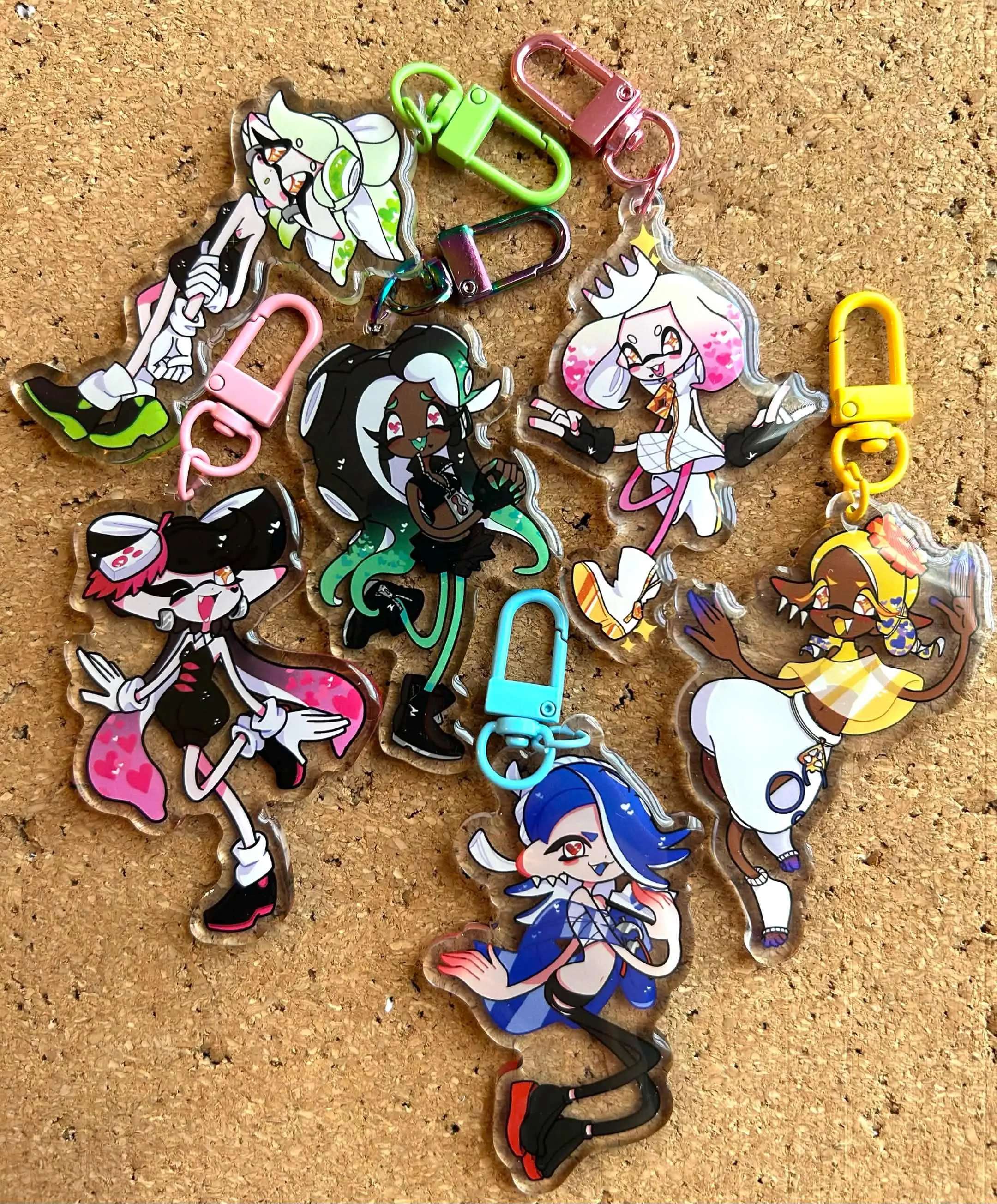 Idols NOODLE acrylic keychains, splatoon,