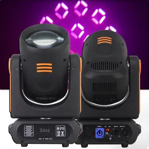 YUERLT 200W LED Moving Head Light Beam Spot Rainbow Effect Stage Lighting Professional DMX512 Control for Disco Party Club Bar DJ Show Auto Mode Voice-Controlled Moving Head Light