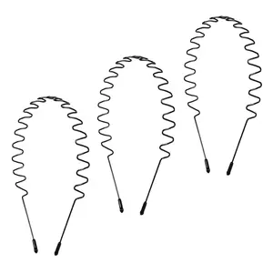 3pcs Metal Headbands for Women Men - Wavy Spring Non-Slip Sports Hair Band, Lightweight Unisex Hair Hoop for Workouts & Active Lifestyle