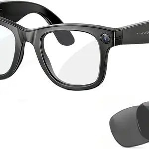 Wearable AI Smart Glasses, 8MP HD Camera, 1080P Audio-Video Recording, Bluetooth Connectivity, Voice Assistant, Real-Time Translation (Black)