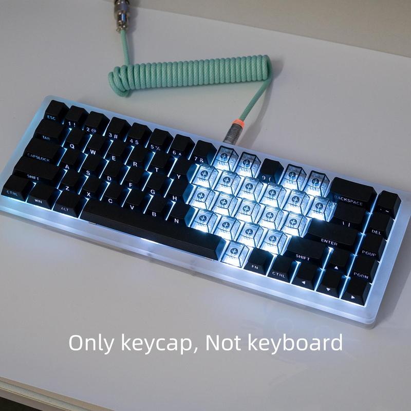 Backlight Keycap, 1 Set Side Engraved Keycap, Keyboard Keycap for 6.25U Space 61 68 75 84 87 98 99 100 104 108 Keyboard