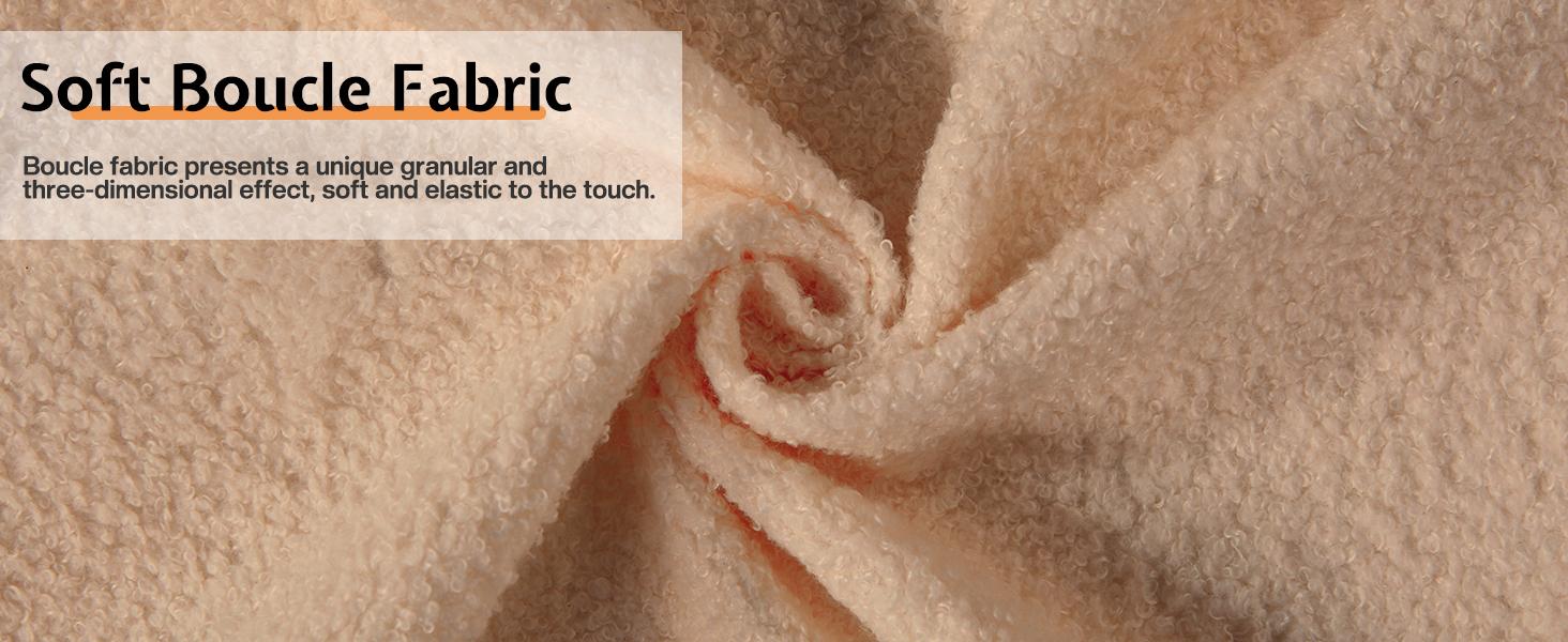 AMERLIFE Modern Bed Frame, Boucle Upholstered Bed Frame with Charging Station, Platform Bed with Soft rounded Corners, Easy Assembly, No Box Spring Required