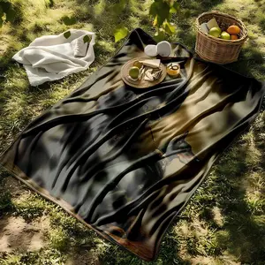 1 piece The mysterious guardian in black with a Doberman themed flannel blanket - Flannel blanket with modern design, suitable for sofas and beds, all-season use, super soft and comfortable, digitally printed pattern, 100% polyester material