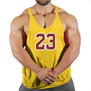 Men's Cotton-Polyester Menswear Sleeveless Stringer Tank Top - Gym Workout, Bodybuilding Fitness Vest