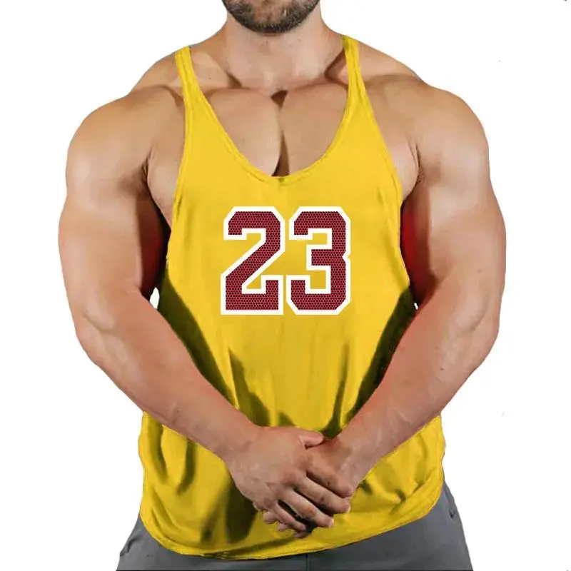 Men's Cotton-Polyester Menswear Sleeveless Stringer Tank Top - Gym Workout, Bodybuilding Fitness Vest